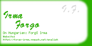 irma forgo business card